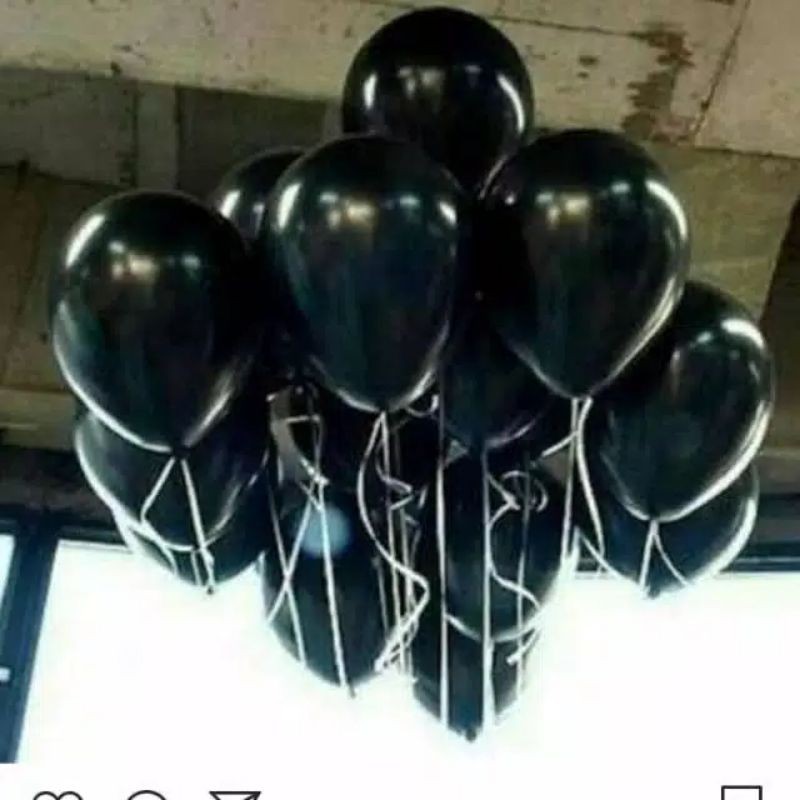 Balon latex metalik 12 Inch/ balon latex murah/ paket 10 balon hitam/ balon ulang tahun/ balon latex