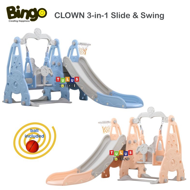 Perosotan Ayunan Bingo CLOWN / KUB 3in1 Slide Swing Basket 3 in 1 Mainan Anak Murah