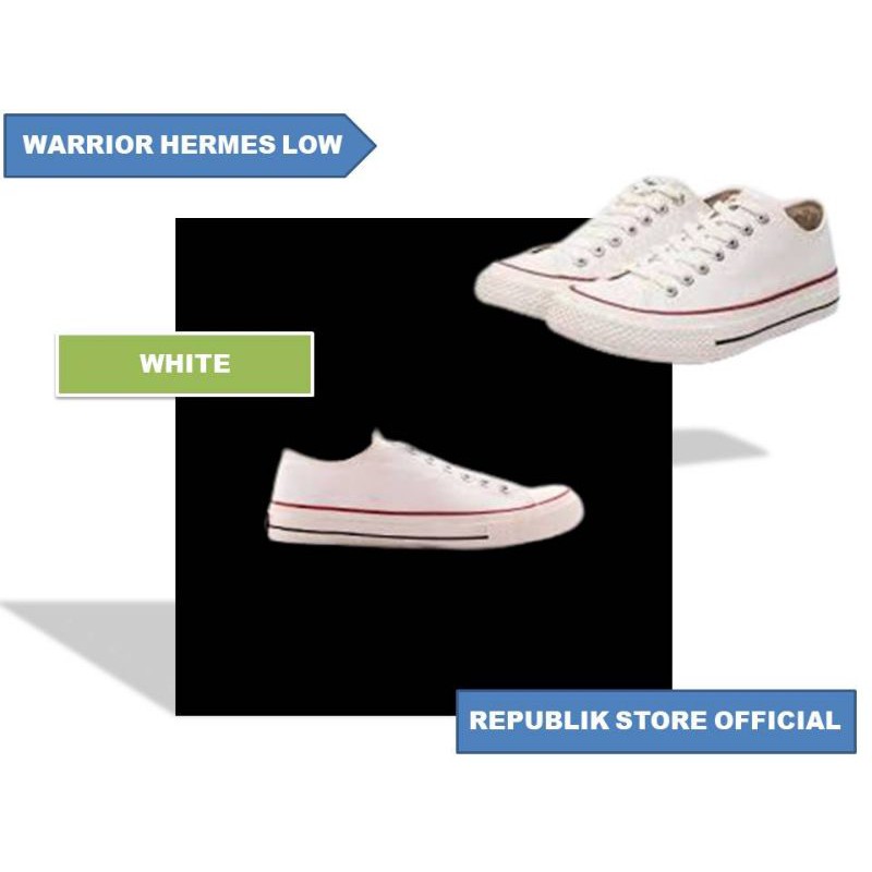 sepatu pria wanita sneaker Warrior Hermes low white Original Produk