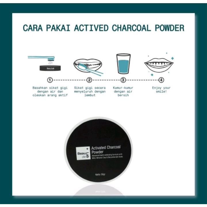 BEAUDELAB ACTIVATED CHARCOAL POWDER FOR TEETH DETOXIFICATION | ARANG AKTIF DETOKS KARANG &amp; PEMUTIH GIGI | 30 GR