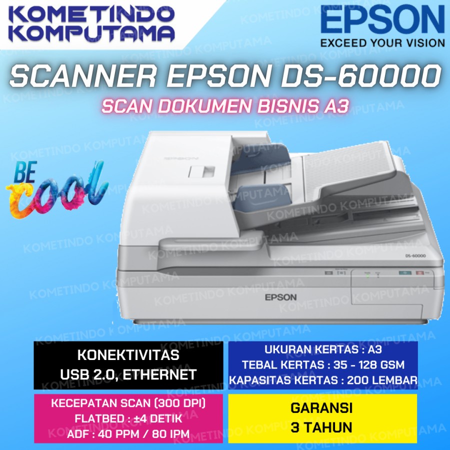 DS-60000 A3 Scanner Document Epson WorkForce DS-60000 A3 Flatbed with Duplex ADF DS60000