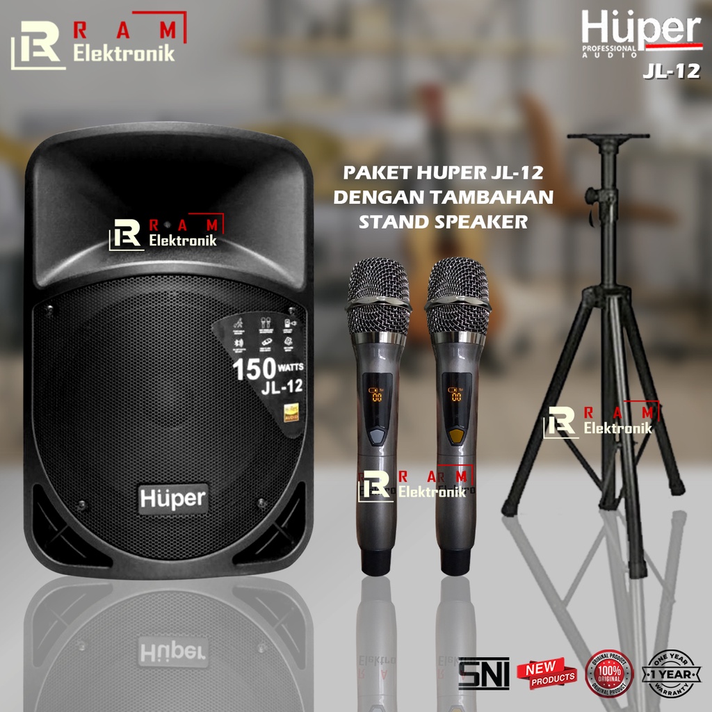 Jual Speaker Aktif Portable Inch Huper Jl Jl Original Bluetooth Usb Stand Speaker