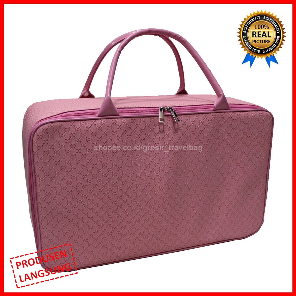 Travel Bag Jumbo Premium - Tas Travel Jumbo (GCPJ Pink) - Tas Pakaian - Travel Bag Wanita -Travel Bag Kulit PU waterproof