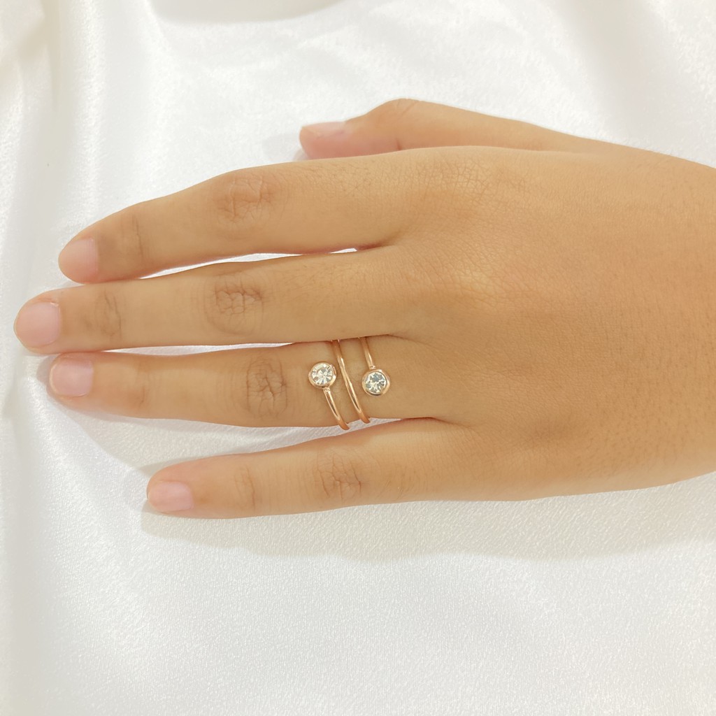 Cincin Titanium Wanita Anti Karat Fashion Perhiasan