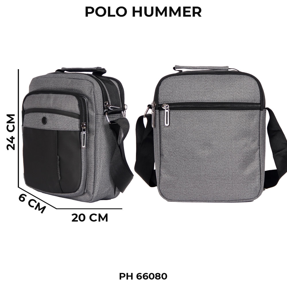 Sling Bag Pria Original POLO HUMMER - Tas Selempang Kotak buat Tablet / Ipad