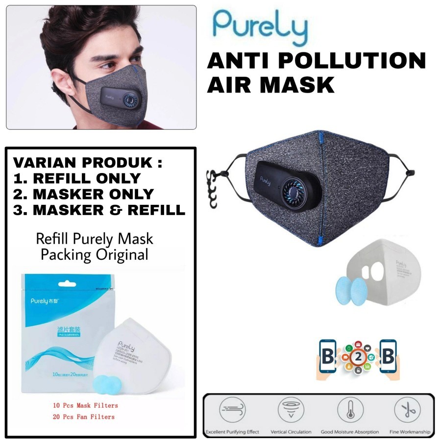 PURELY MASKER KN95 Mask - Anti Polusi - HZSN001 - Masker N95