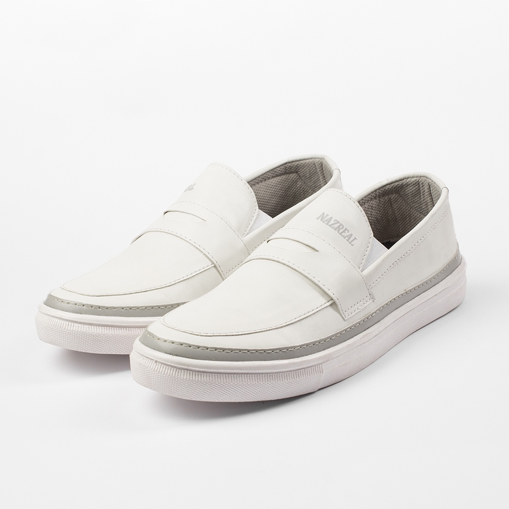 CADBY WHITE |ManNeedMe x NAZ| Sepatu Sneakers Pria Casual Slip On Shoes ORIGINAL