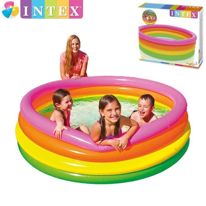 Intex Sunset Glow 4 Ring Rainbow Pool (Tersedia varian ukuran)