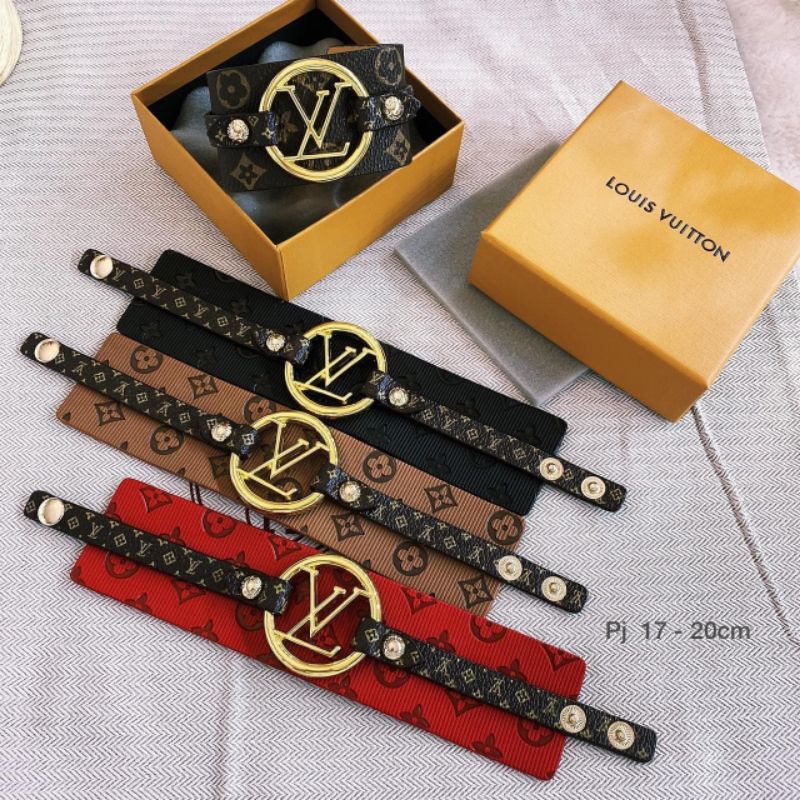 Gelang Kulit Branded Band Gelang  Kulit Premium Quality tidak berkarat Gelang fashion import 29