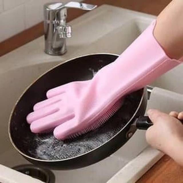 sarung tangan cuci piring silikon magic hands silicone gloves