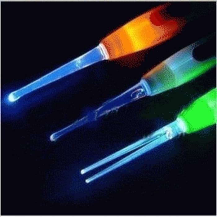 Pembersih Telinga Portable / Cotton Bud Led / Korek Telinga LED Warna / Korek Kuping Senter Telinga Flashlight Earpick Alat Nyala Lampu Souvenir