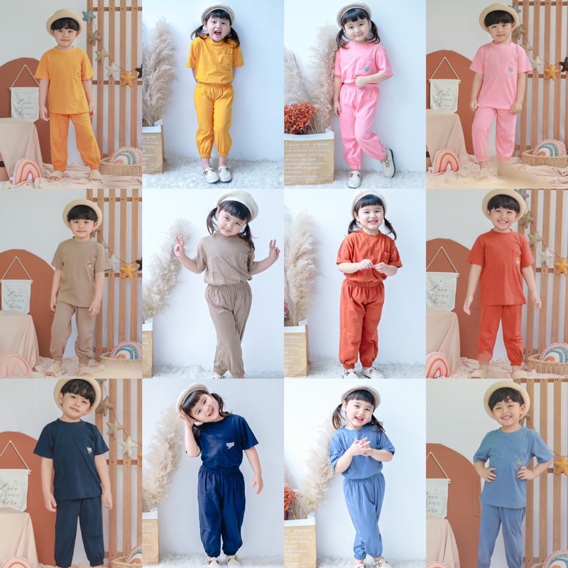 Setelan Anak Jojo Smilee Original Unisex Kaos Super Premium Pakaian Anak Termurah Terlaris