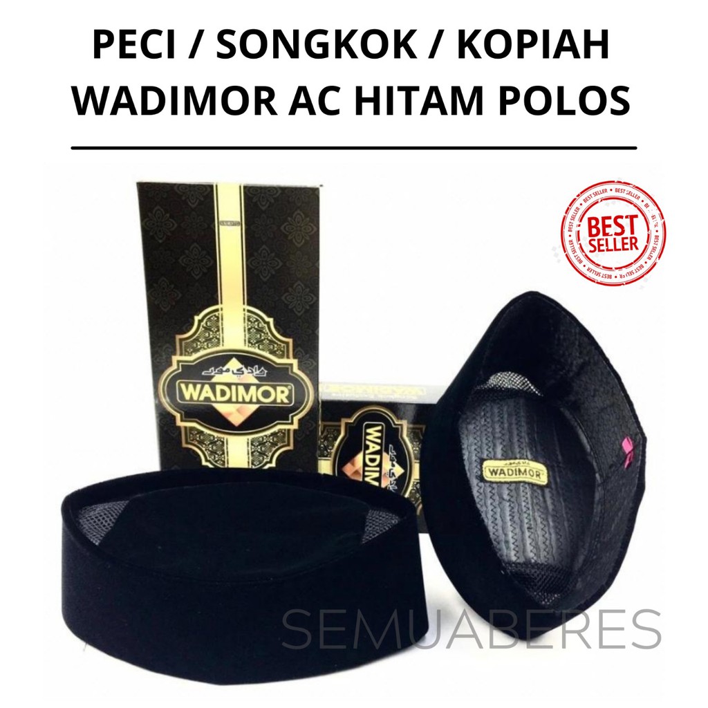 Peci Songkok Kopiah Wadimor AC Hitam Polos