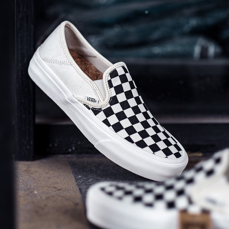 VANS SLIP-ON ECO THEORY SF CHECKERBOARD BLACK/WHITE ORIGINAL 100%