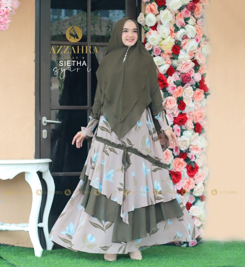 Kemeja Batik Pria Lengan Panjang Pendek Lapis Furing Reguler Fit Kembang Biru