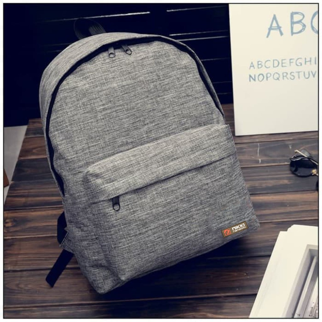 BP01 Korea Casual Canvas Backpack Pria Wanita / Tas Kuliah Sekolah M613