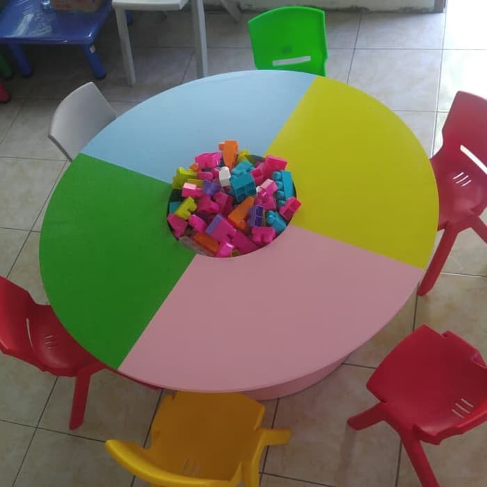 Meja Lego Anak Bulat Besar
