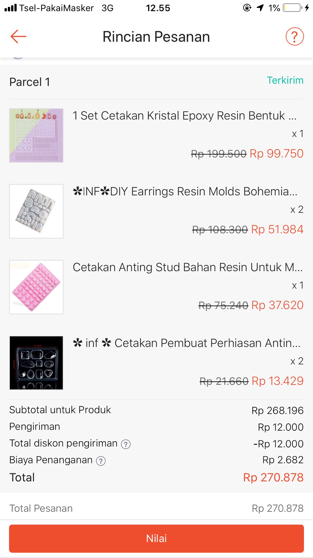 ✿ Inf ✿ Cetakan Pembuat Perhiasan Anting Resin Handmade