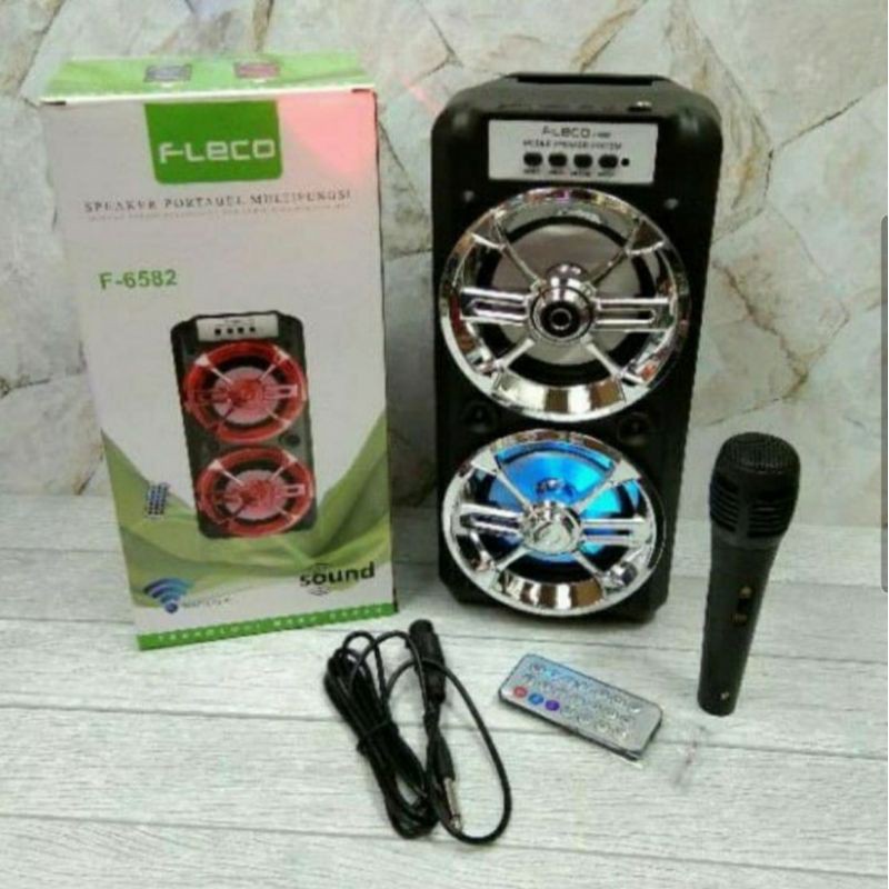 Speaker Karaoke Bluetooth Fleco F - 6581 - 6582 / Speaker Bluetooth Karoke Fleco Bonus Mic