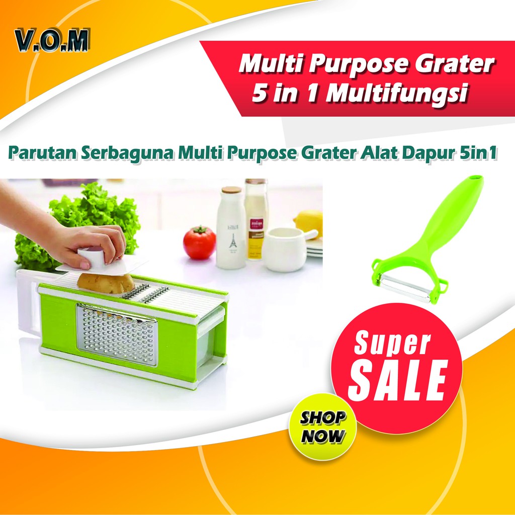 VOM Multi Purpose Grater - ParutanSerbaguna 5 in 1 Multifungsi 0673