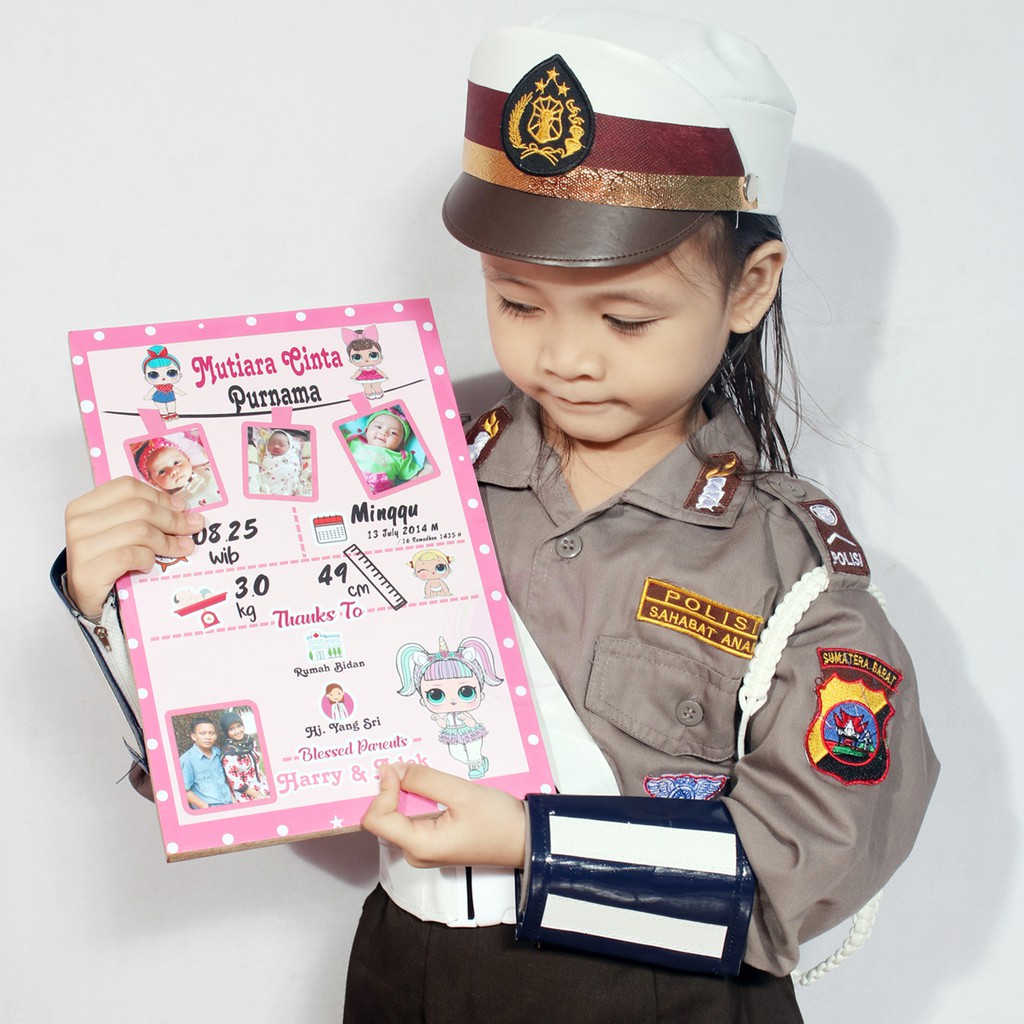 Pajangan Dinding Biodata Bayi MDF kado lahiran