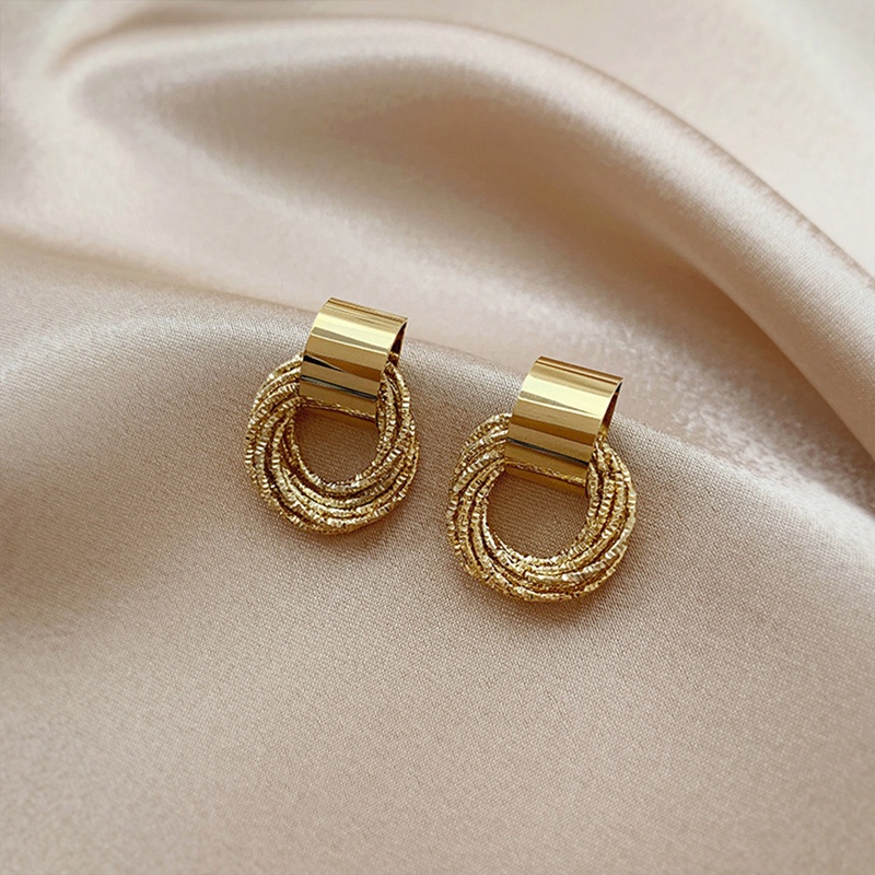 Anting Tusuk Gantung Temperament Warna Gold Gaya Koreatrendy Untuk Wanita