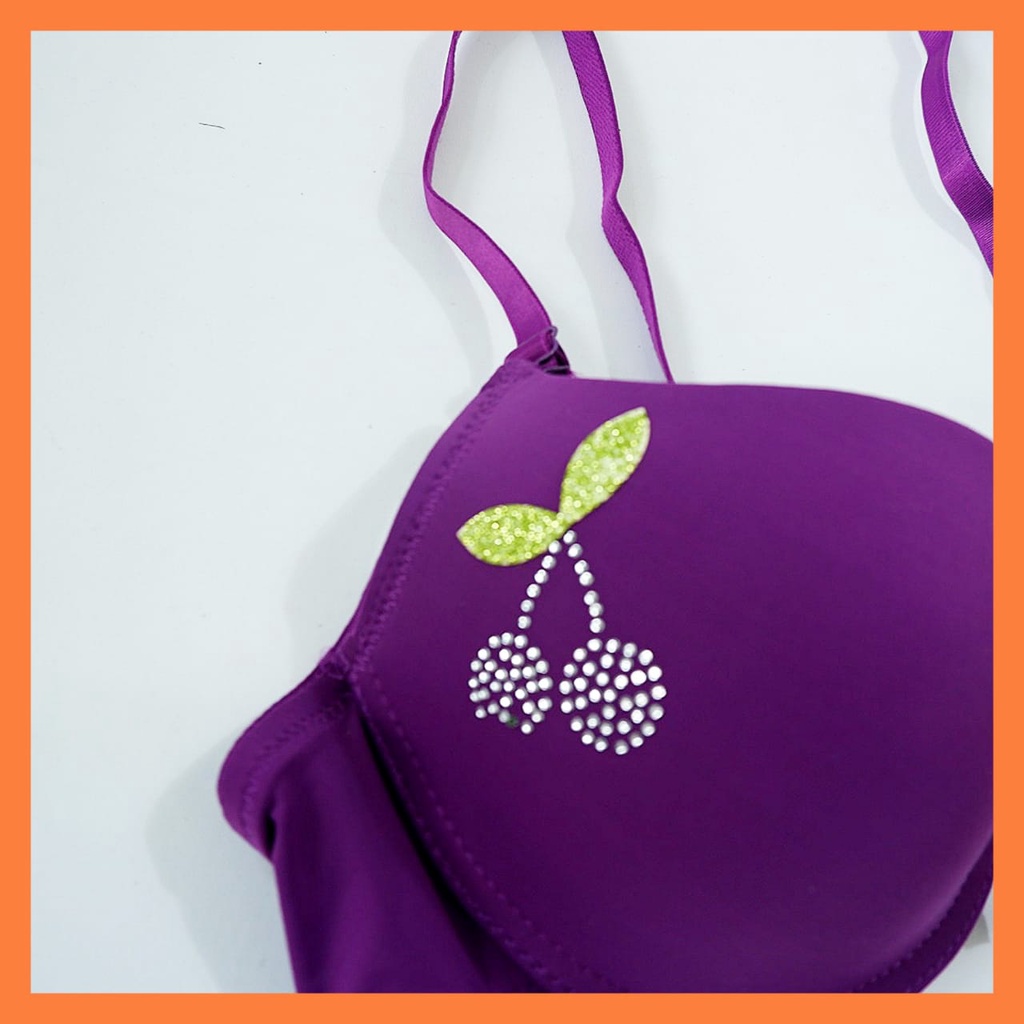 BRA IMPORT PURPLE CHERRY  / BH IMPORT / BRA BUSA TEBAL TANPA KAWAT