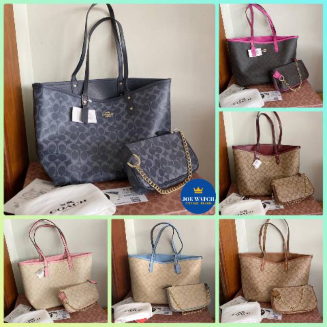 COACH bolbal ( bolak balik ) + clutch Premium B FREE Box