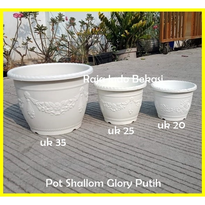 Pot Shallom Kb Glory 25 Putih Motif Pot 25 Plastik 25 Glory Vas Bunga Putih Pot Tanaman Hias