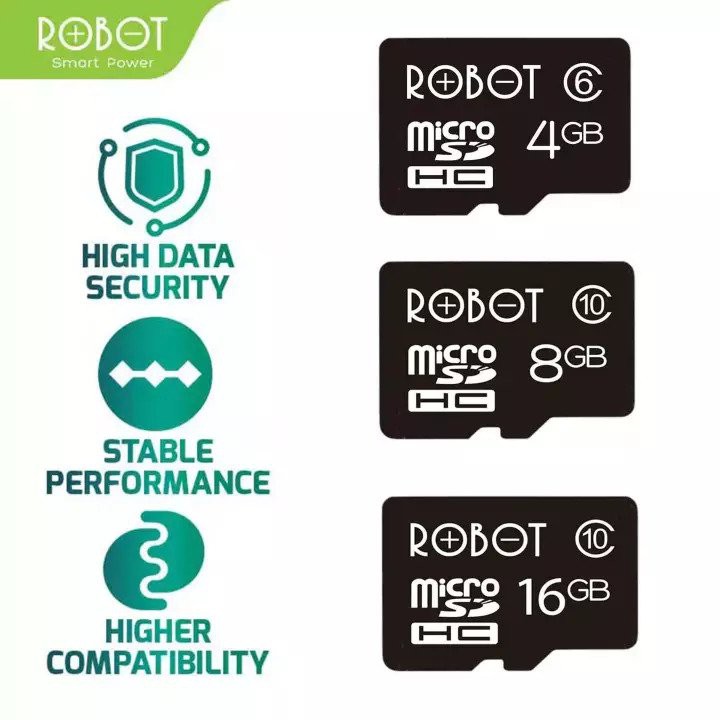 AdamStore Kartu Memori HP Micro SD Robot 4GB 8GB 16GB Memory Card Original Bergaransi Resmi