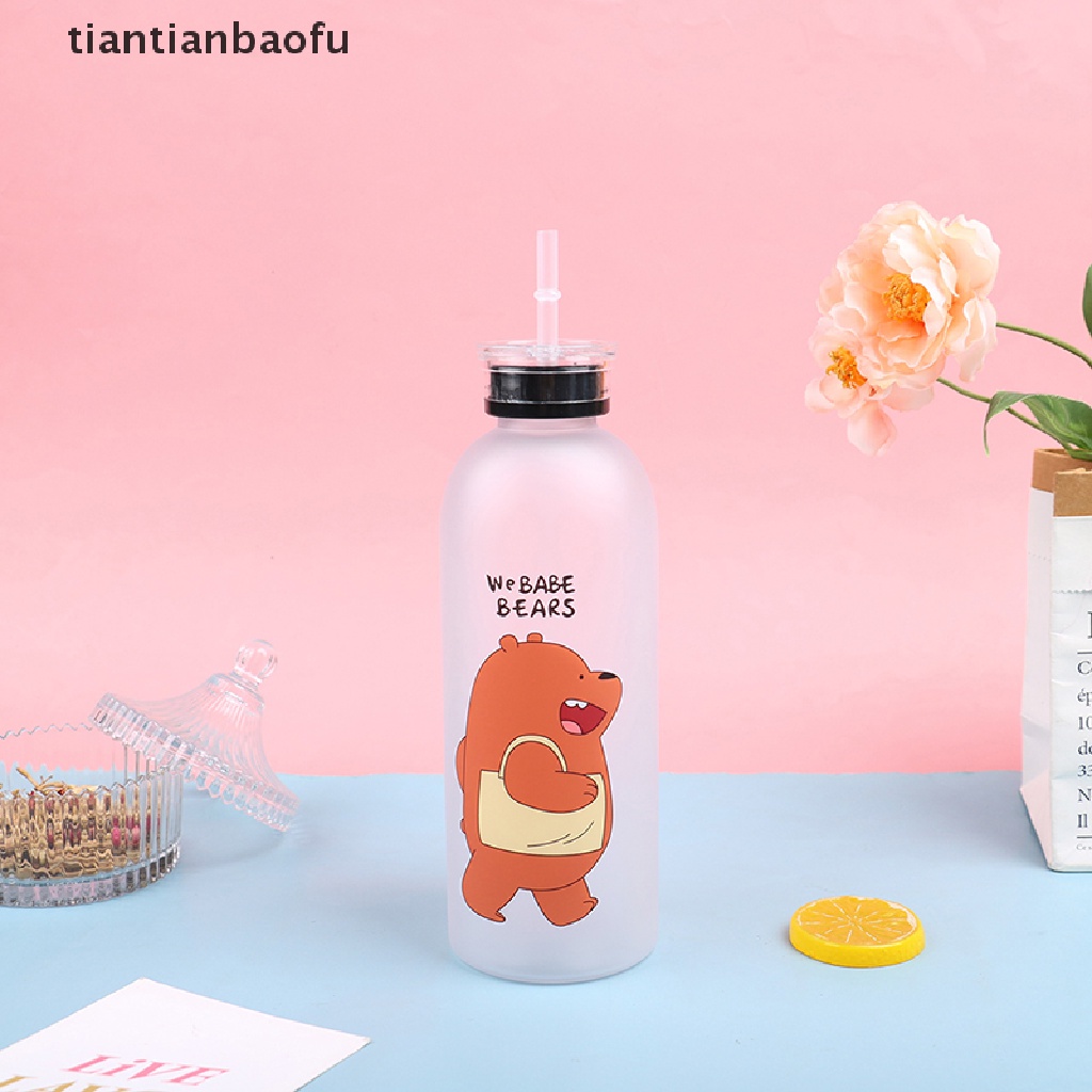 Botol Minum 1000ml Dengan Sedotan Anti Bocor Motif Panda