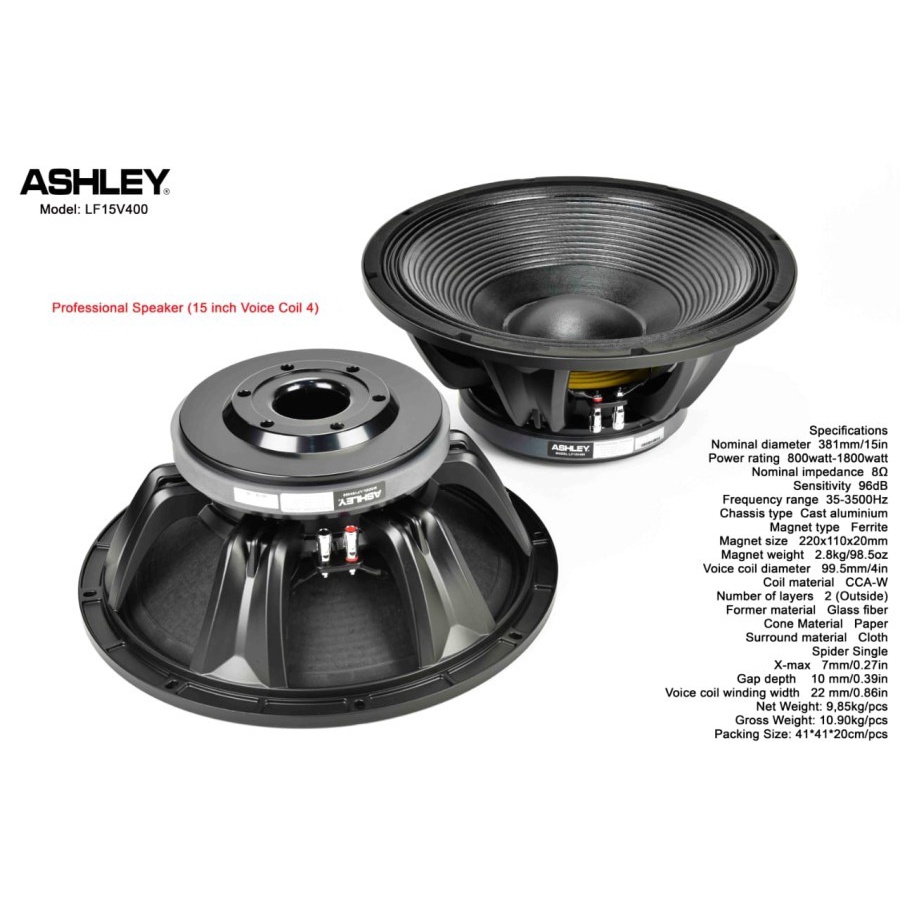 speaker ashley 15v400 15 v400 lf15v400 lf 15 v400 original