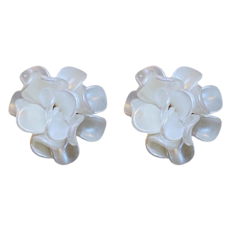 Anting 925 Silver Bentuk Bunga Aksen Mutiara Gaya Korea