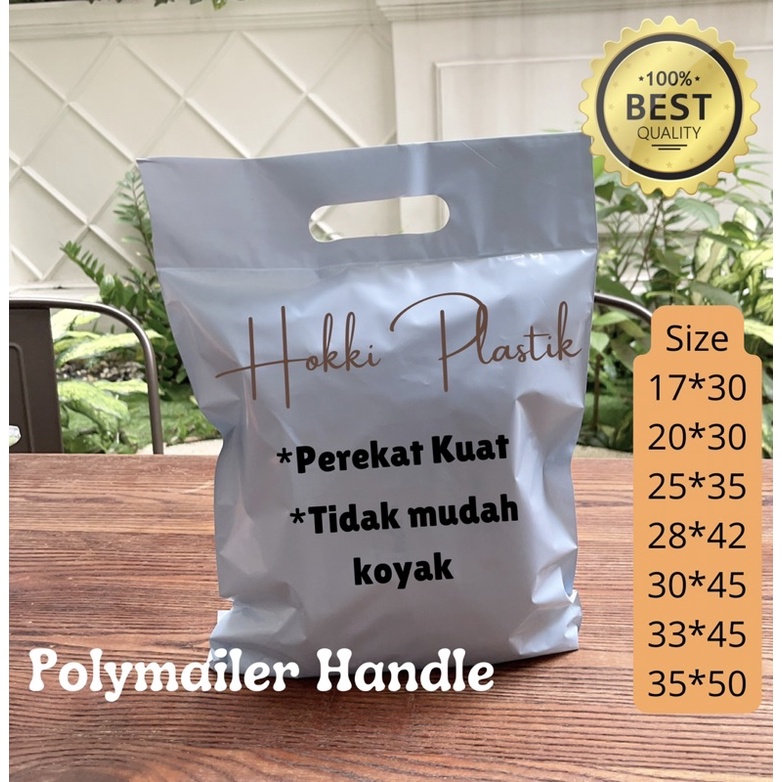 35x50+7 Handle 100 lembar Plastik Polymailer packing onlineshop premium