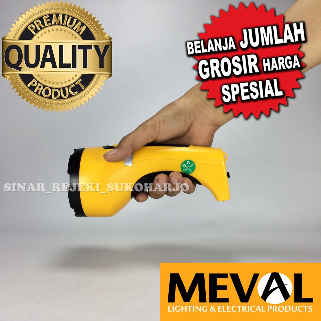 MEVAL SENTER CAS TANGAN LED 3W PUTIH 3WATT 3 WATT  Charge Baterai Isi Ulang