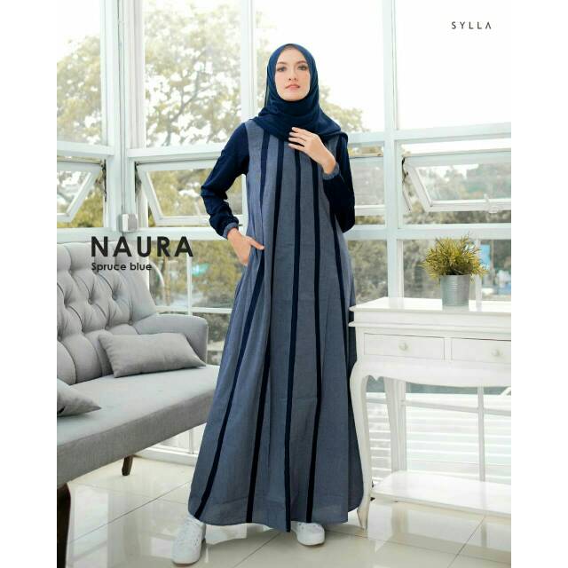 NAURA BY SYLLA- DRESS STYLISH-DRESS MUSLIMAH SYLLA-DRESS SYLLA-GAMIS SYLLA