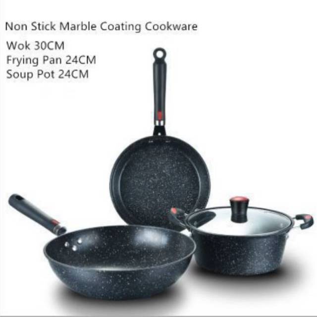Panci set marble coating