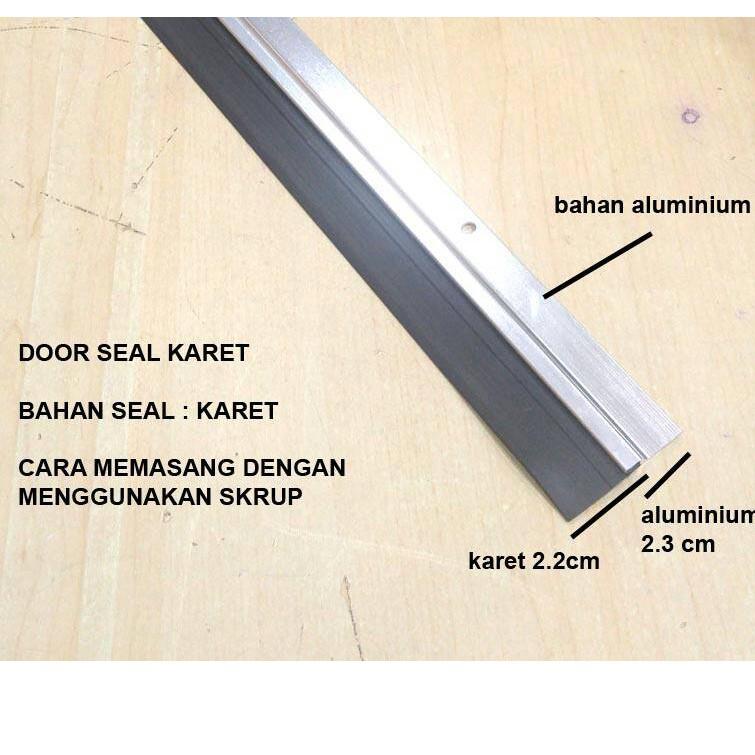 ☞ Door seal Karet 1 Meter Aluminium / Penutup celah bawah pintu ☎