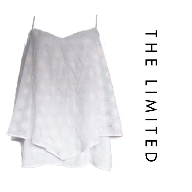 Tank top V neck Lace white The Limited Branded Wanita