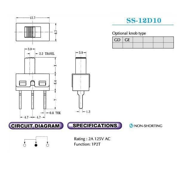 Dijual Slide switch saklar geser SPDT 1P2T box mod boxmod high quality [SALE]off40%