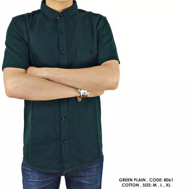 BAJU KEMEJA HIJAU ARMY FORMAL PRIA