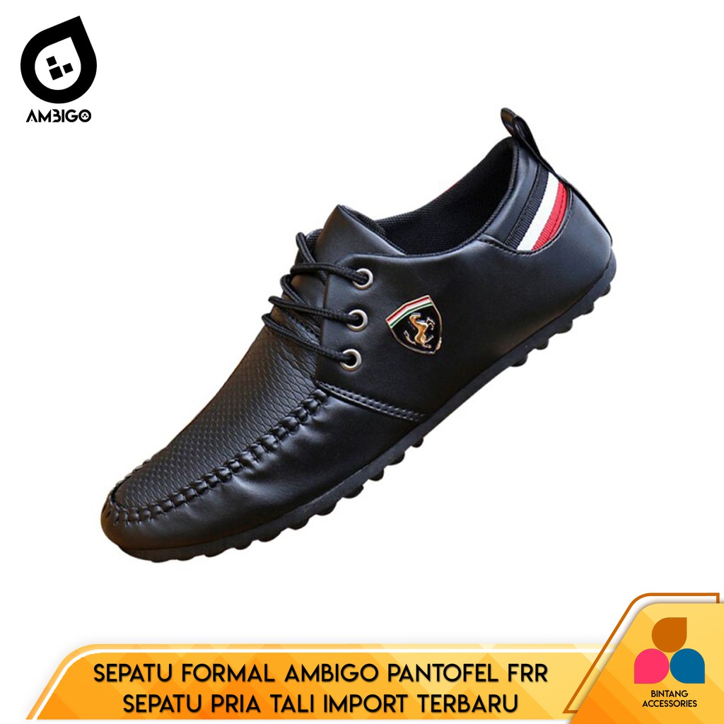 [ 100% IMPORT ] Sepatu Formal Pria Ambigo Pantofel FRR VOL lll Sepatu Tali Import Terbaru Original H