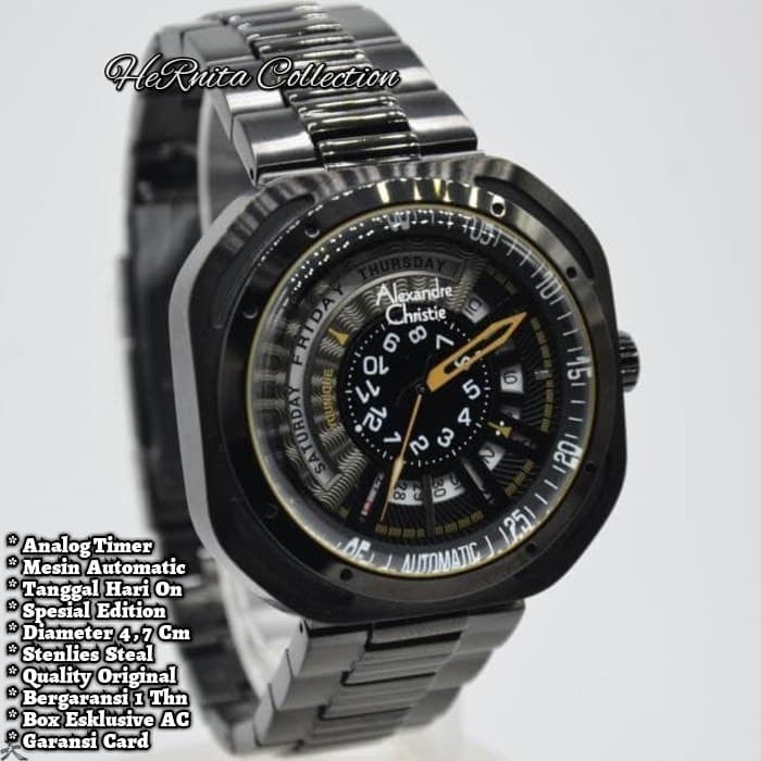 Jam Tangan Pria / Alexandre Christie AC-3035 + Box Kayu Ekslusive - GAMBAR KE DUA