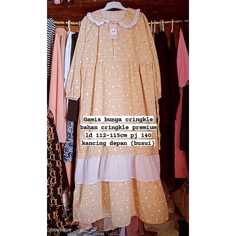 gamis bunga model korea cringkle