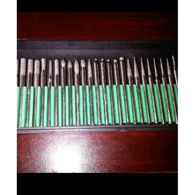 Mata bor tuner 2.3mm set 30in1 ukir kikir mata bor diamond burr rotary mini grinder