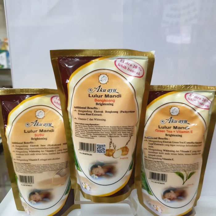 Lulur Mandi Aku Ayu Whitening Scrub 250 gr Susu / Bengkoang /Green Tea