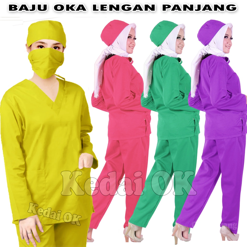 Jual Jual Seragam Oka Lengan Panjang Baju Jaga Suster Rumah Sakit 