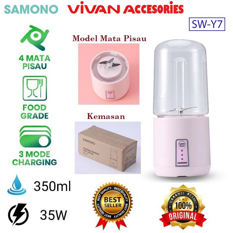 Samono SW-Y7 food grade material Portable Blender with 3 mode charging pink