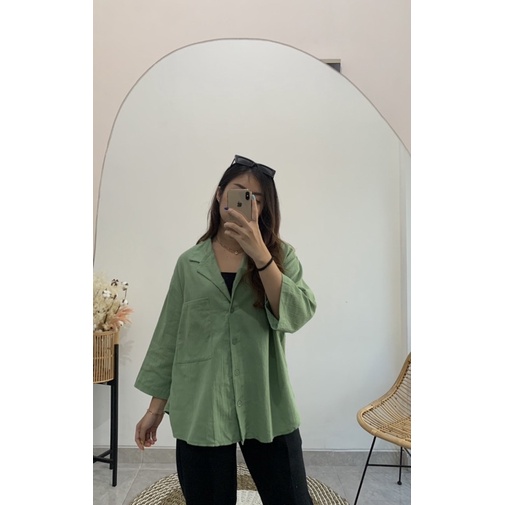 YURI linen shirt - kemeja wanita oversize