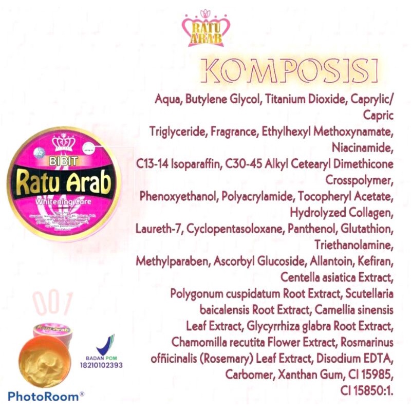 Ratu Arab Original 100 %/Bibit Ratu Arab Original/Body Lotion Pemutih/Hb pemutih